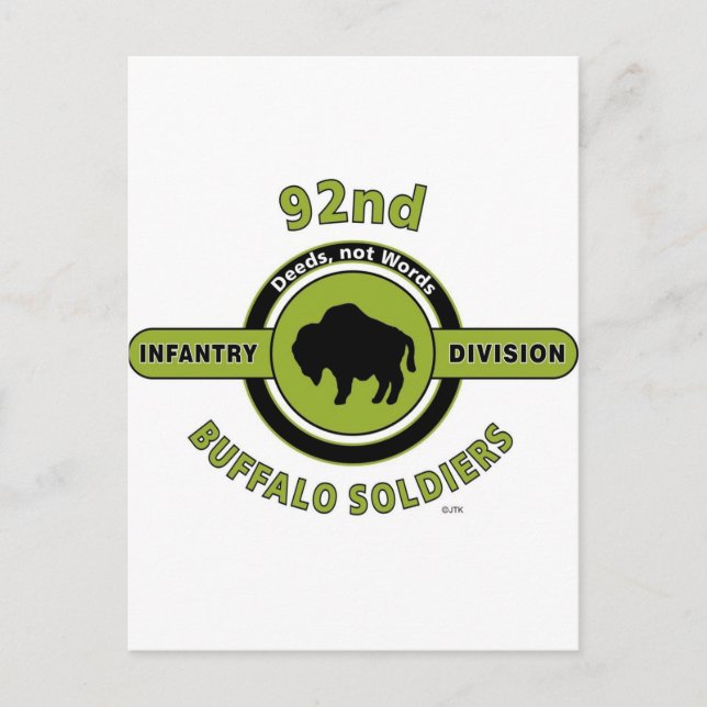 92ND INFANTRY DIVISION "BUFFALO SOLDIERS" POSTCARD (Front)