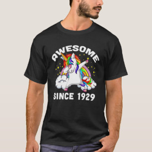 93 Year Old 1929 93Th Birthday Gift Unicorn Dabbin T-Shirt