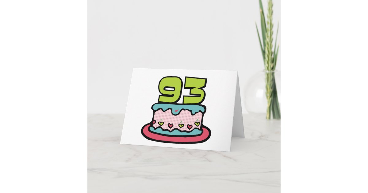 93 Year Old Birthday Cake Card | Zazzle.co.uk