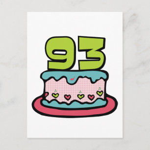 93 Year Old Birthday Cake Postcard