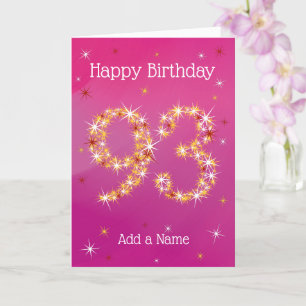 93rd Birthday - 93 in Stars - Pink/Purple - Age 93 Card