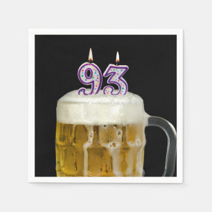 93rd Birthday Beer on black Napkin