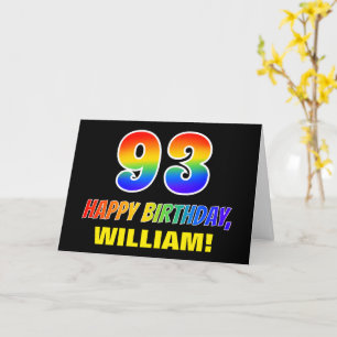93rd Birthday: Bold, Fun, Simple, Rainbow 93 Card