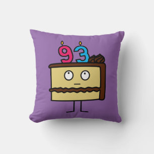 93rd Birthday Cake with Candles Cushion