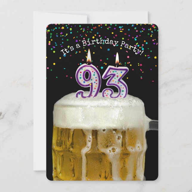 93rd Birthday Candle Party Invitation (Front)
