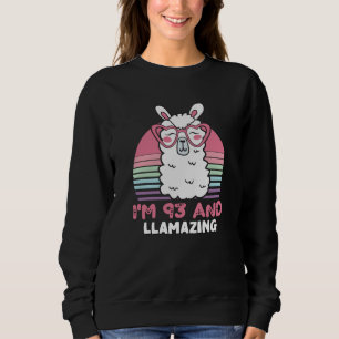 93rd Birthday Llamazing Llama 93 Year Old Birthday Sweatshirt