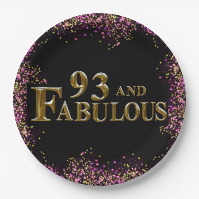 93rd Birthday  Paper Plate (Front)