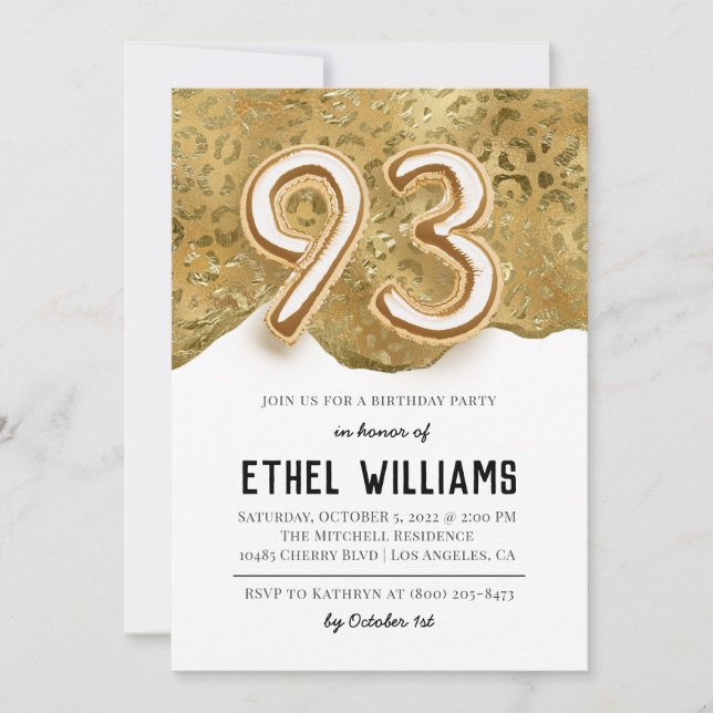 93rd Birthday Party Invitation (Front)