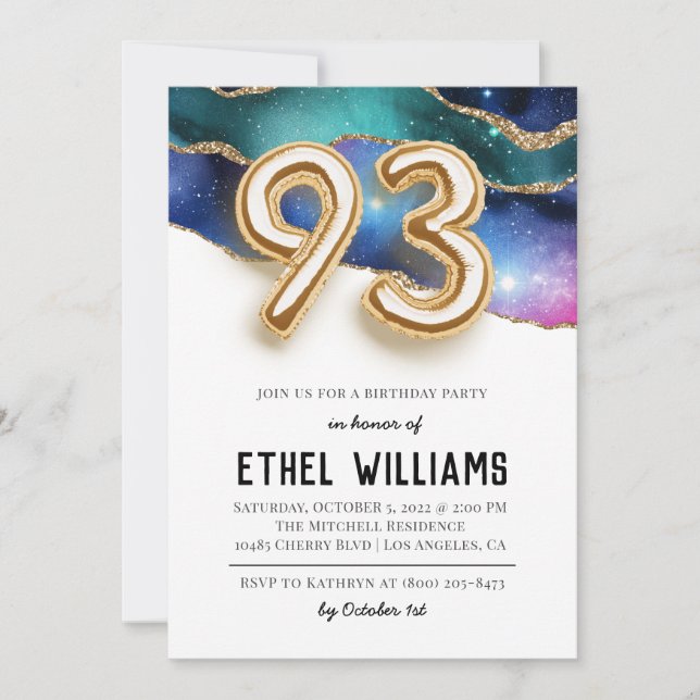 93rd Birthday Party Invitation (Front)