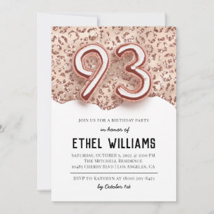 93rd Birthday Party Invitation