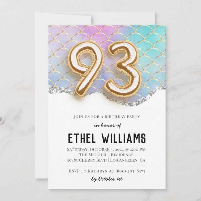 93rd Birthday Party Invitation (Front)
