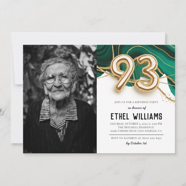 93rd Birthday Party Invitation (Front)