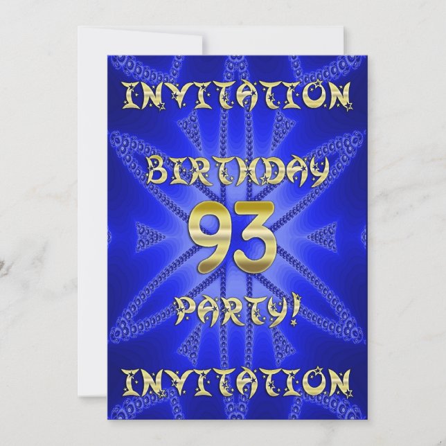 93rd Birthday party invitation (Front)