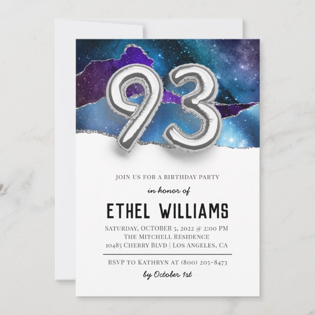 93rd Birthday Party Invitation (Front)