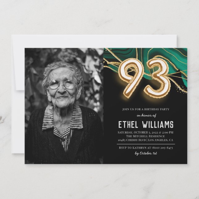 93rd Birthday Party Invitation (Front)