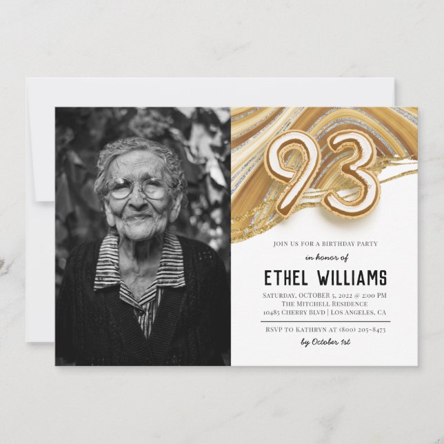 93rd Birthday Party Invitation (Front)