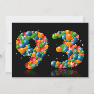 93rd Birthday party, with bubbles and balls Invitation