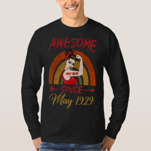 93rd Birthday Queen Awesome Since May 1929 Rainbow T-Shirt
