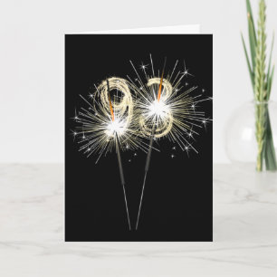 93rd Birthday Sparklers on Black  Card