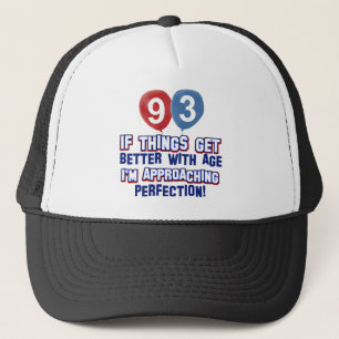 93rd year old birthday gift trucker hat
