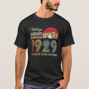 93Th Birthday Vintage January 1929 93 Years Old Fu T-Shirt