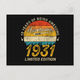  94 Year Old Bday Retro Awesome 94th Birthday Gift Postcard
