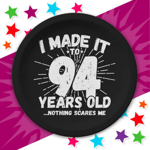 94 Year Old Sarcastic Meme Funny 94th Birthday Paper Plate