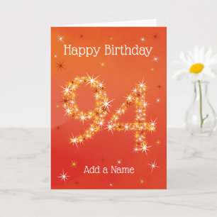 94th Birthday - 94 in Stars - Red - Age 94 Card