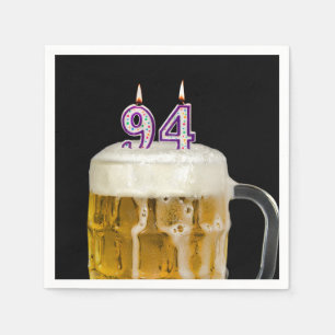 94th Birthday Beer on black Napkin
