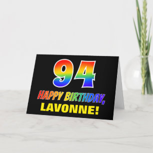 94th Birthday: Bold, Fun, Simple, Rainbow 94 Card