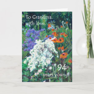 94th Birthday Card for Grandmother - June Garden