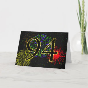 94th Birthday card with fireworks