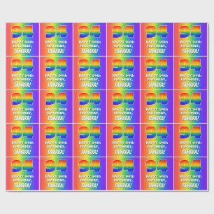 94th Birthday: Colourful, Fun Rainbow Pattern # 94 Wrapping Paper