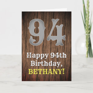 94th Birthday: Country Western Inspired Look, Name Card