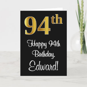 94th Birthday ~ Elegant Luxurious Faux Gold Look # Card