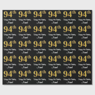 94th Birthday: Elegant Luxurious Faux Gold Look # Wrapping Paper