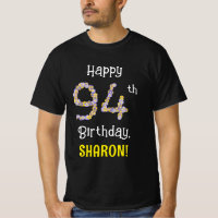 94th Birthday: Floral Flowers Number “94” + Name