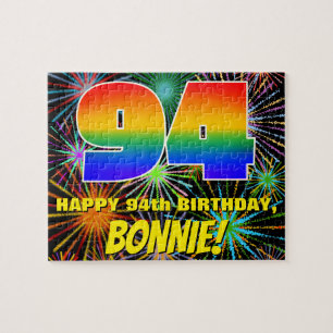94th Birthday: Fun, Colourful Celebratory Firework Jigsaw Puzzle