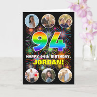 94th Birthday: Fun Rainbow #, Custom Name & Photos