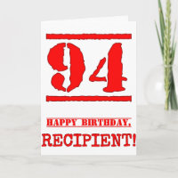 94th Birthday: Fun, Red Rubber Stamp Inspired Look