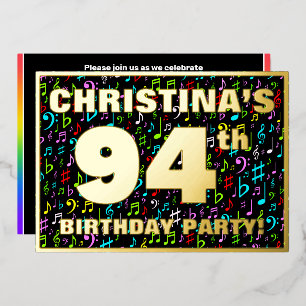 94th Birthday Party — Fun, Colorful Music Symbols