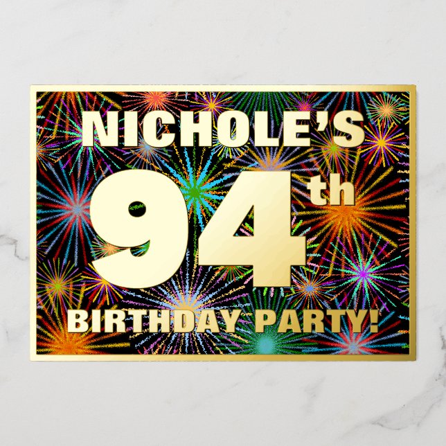 94th Birthday Party — Fun, Colourful Fireworks Loo (Front)