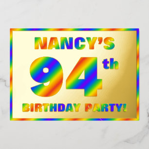 94th Birthday Party — Fun, Rainbow Spectrum “94”
