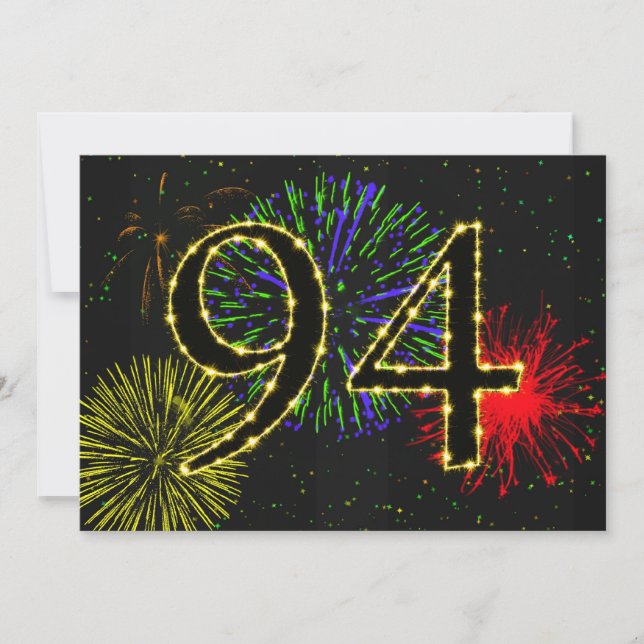 94th birthday party invitate invitation (Front)