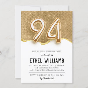 94th Birthday Party Invitation