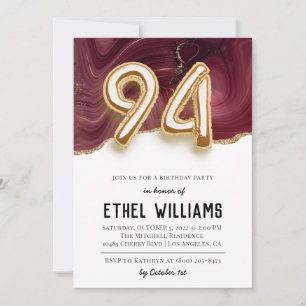 94th Birthday Party Invitation