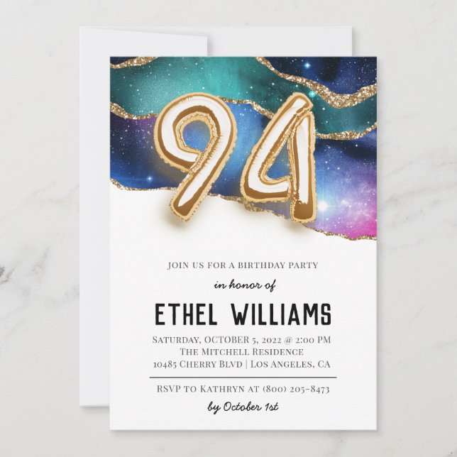 94th Birthday Party Invitation (Front)