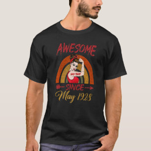 94th Birthday Queen Awesome Since May 1928 Rainbow T-Shirt