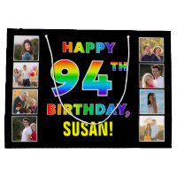 94th Birthday: Rainbow Text, Custom Photos & Name