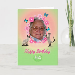 94th photo card with cats and butterflies,